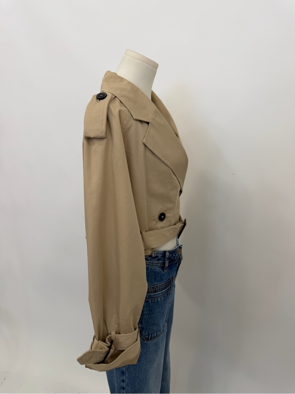 NWT Zara Cropped Tan Trench Jacket - Picture 2 of 10